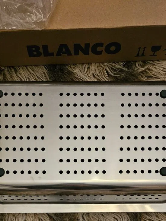 NEW Box  Blanco 514015 Stainless Steel Colander, sits on sink rim - Picture 5 of 7